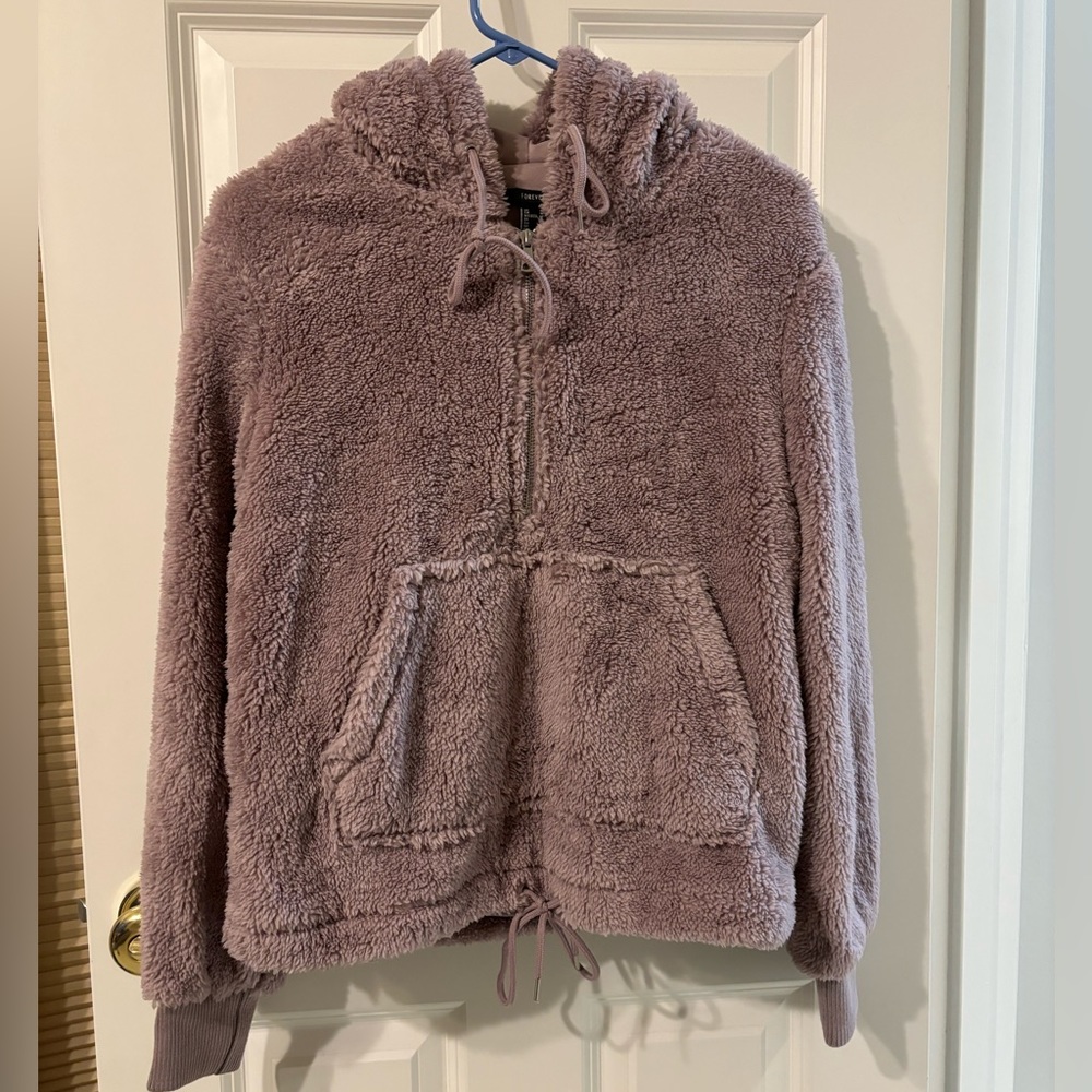 Light purple, front zip up hoodie, size M